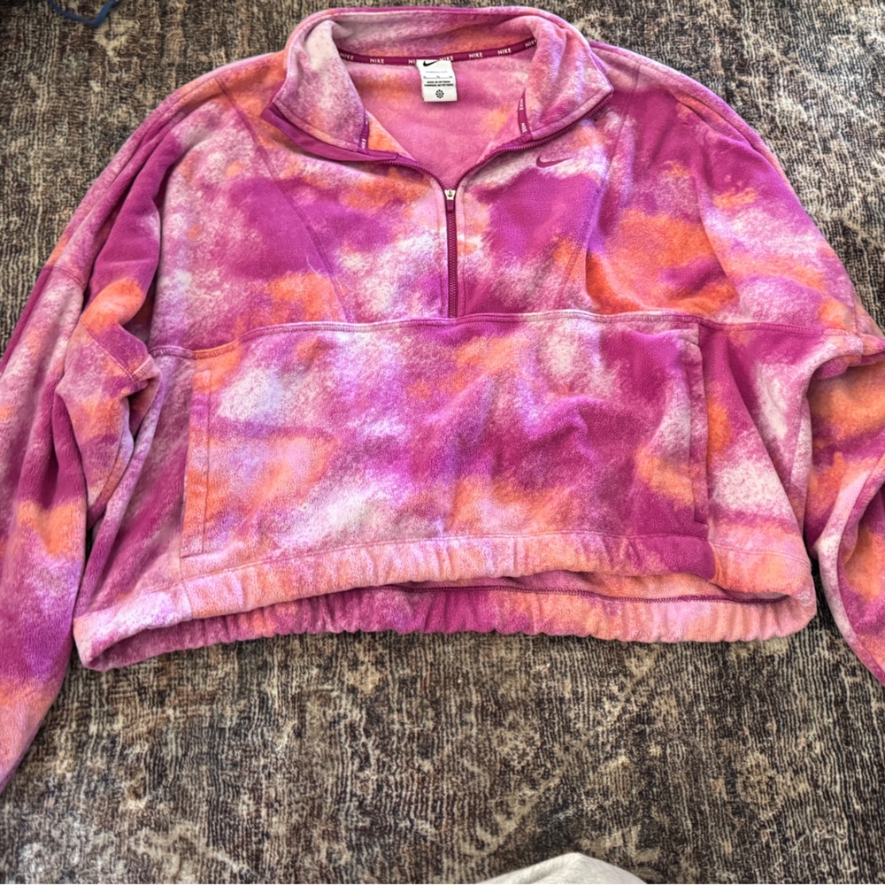 Nike Women's Pink/Purple and Orange Teddy Jacket